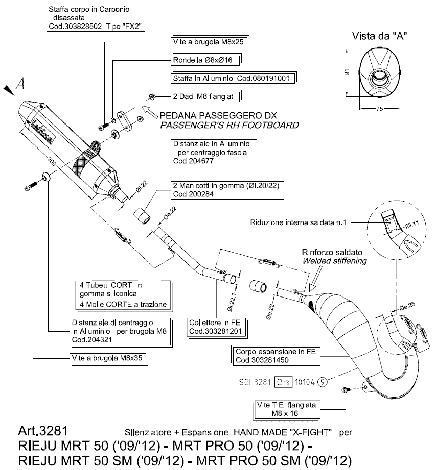 LeoVince Avgassystem (X-Fight) MRT Rieju