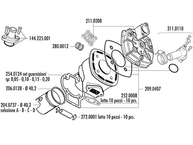 Polini Cylinderkit (Evolution) 50cc - Piaggio
