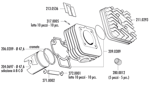 Polini Cylinderkit (ForRace) 70cc