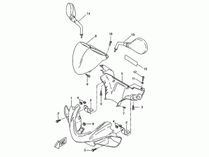 Yamaha Backspegel,Vänster (5BRF628010)