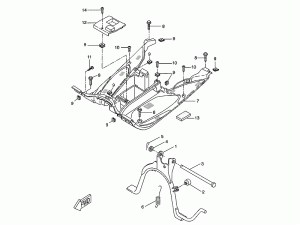 Yamaha Sprängskiss - Fotpanel och stöd (Aerox 03-12)