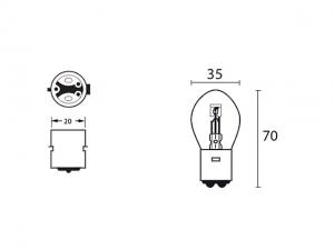 Vicma Glödlampa (BA20d) 6V 25/25W