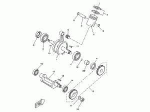 Yamaha Sprängskiss - Vevparti & Kolv - AM6