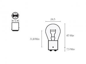 Vicma Glödlampa (BAZ15d) 21/4W