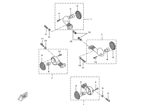 Yamaha Blinkers,V&auml; fram / H&ouml; bak (1D4H330100)