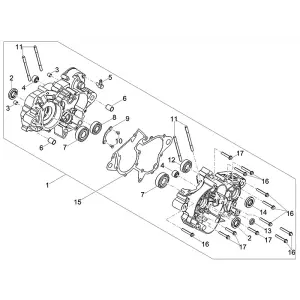Piaggio Group Sprängskiss - Motorblock (D50B0) - Euro4