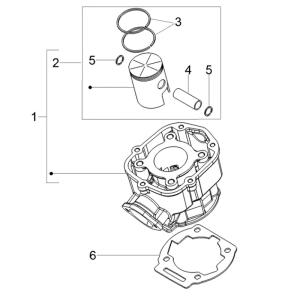 Piaggio Group Sprängskiss - Cylinder (D50B0) - Euro4