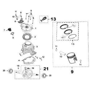 Peugeot Sprängskiss - Cylinder / Vevparti