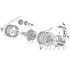Piaggio Group Sprängskiss - Koppling (EBE050)