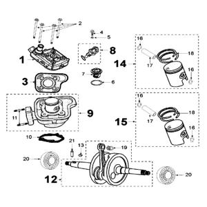 Peugeot Sprängskiss - Cylinder / Vevparti