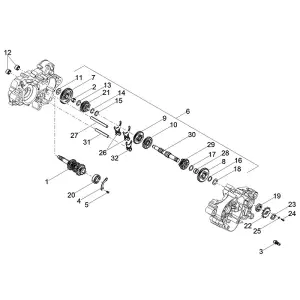Piaggio Group Sprängskiss - Transmission (D50B0) - Euro4