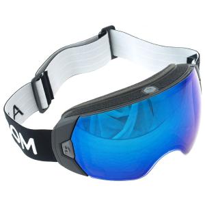 Abom Imfria skoterglas&ouml;gon Goggles (Heet) Sky Blue Mirror, Svart/Vit