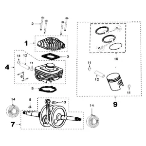 Peugeot Sprängskiss - Cylinder / Vevparti