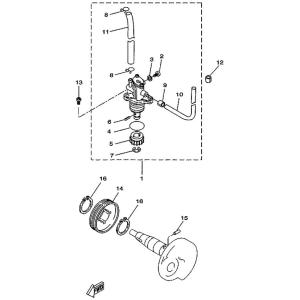 Yamaha Sprängskiss - Oljepump (Minarelli - CW)
