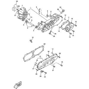 Yamaha Sprängskiss - Motorblock/Vevhus (Minarelli - CW)