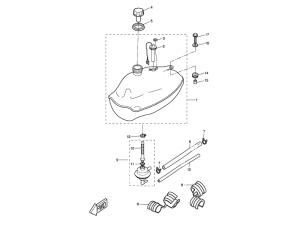Yamaha Sprängskiss - Bensintank (Slider) 04-->