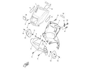 Yamaha Sprängskiss - Främre kåporna (Slider) 04-12