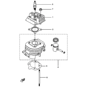 Yamaha Sprängskiss - Cylinder (Minarelli - CW)