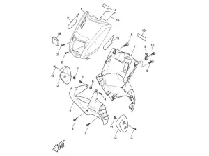 Yamaha Sprängskiss - Främre kåporna (Slider) 04-12