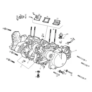 Piaggio Group Sprängskiss - Motorblock (D50B0) - Euro2/3