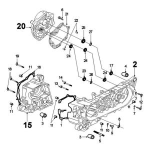 Peugeot Sprängskiss - Motorblock