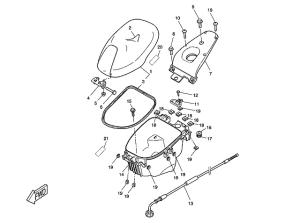 Yamaha Sprängskiss - Sadel/hjälmbox (Aerox)