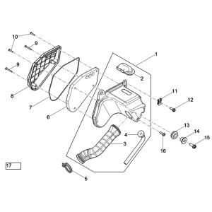 Piaggio Group Sprängskiss - Luftfilterbox (D50B0) - Euro4