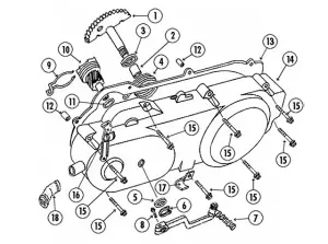 Baotian Sprängskiss - Variatorkåpa 139QMA/QMB