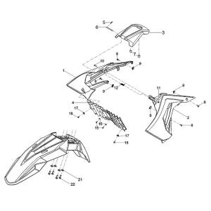 Piaggio Group Sprängskiss - Kåpskruv, stänkskärm/kylarvingar