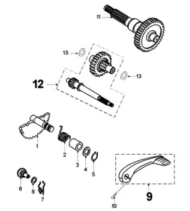 Peugeot Sprängskiss - Kick / Transmission