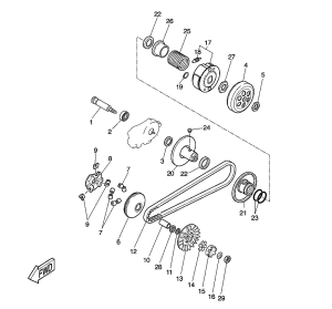 Yamaha Bakre yttre remskiva (5BRE767010)