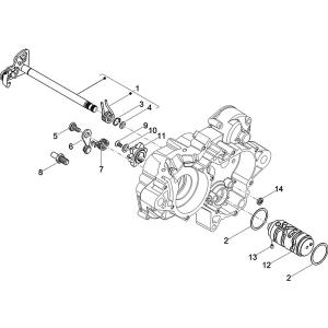Piaggio Group Sprängskiss - Växelväljare (D50B0) - Euro4
