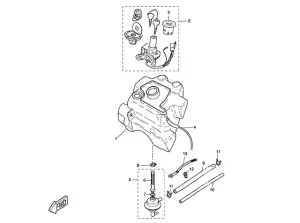 Yamaha Sprängskiss - Bensintanken (Aerox 03-12)