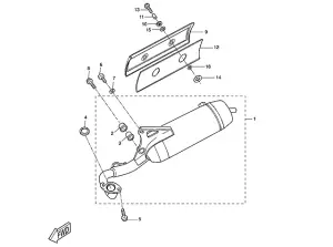 Yamaha Spr&auml;ngskiss - Avgassystem (Aerox 98-02)
