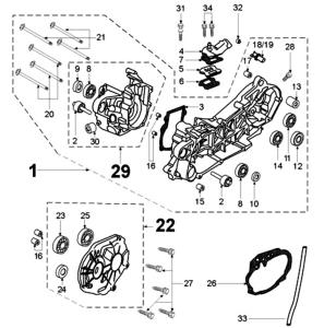 Peugeot Sprängskiss - Motorblock
