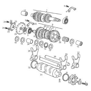 Piaggio Group Sprängskiss - Transmission (EBE050)