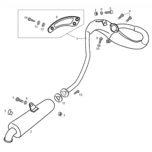 Piaggio Group Sprängskiss - Avgassystem (Euro2/3)