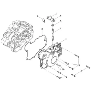 Piaggio Group Sprängskiss - Kopplingskåpa (D50B0) - Euro4