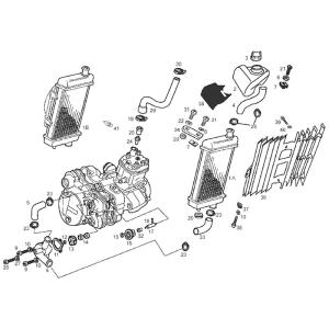 Piaggio Group Sprängskiss - Vattenpump / Kylare (EBE050)