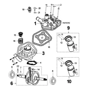 Peugeot Sprängskiss - Cylinder / Vevparti