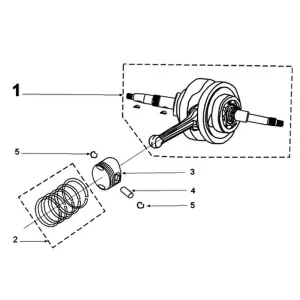 Peugeot Sprängskiss - Kolv / Vevparti