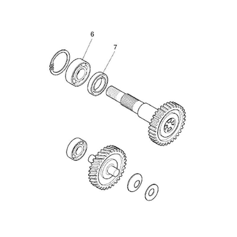 CIF Lagersats (6203-2RSH) Sekundraxel/Bakhjul