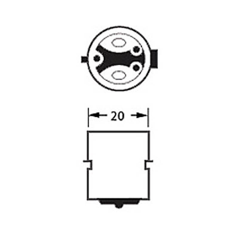 Division Lampa (BA20d) - LED 12V