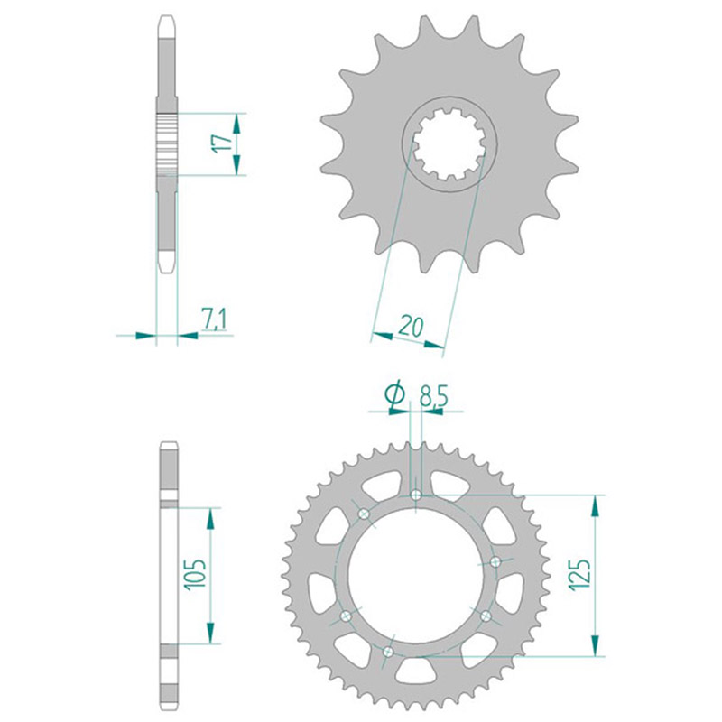 Doppler Drevkit (420) ALU - Rd