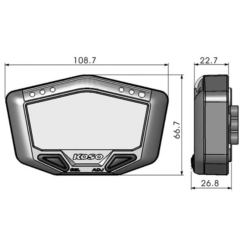 Koso Multifunktionsmätare (DB-02) Off-Road