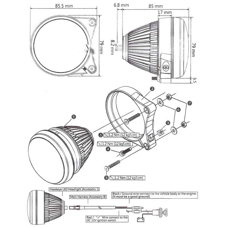 Koso Framlampa (Hawkeye) LED