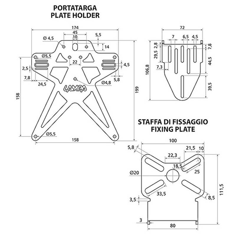 Lampa Nummerpltshllare (Universell) Aero-X EVO 4