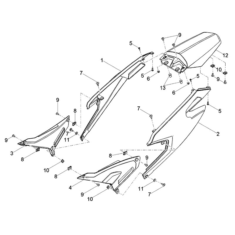 Piaggio Group Sprängskiss - Kåpskruv, stänkskärm/sidokåpor