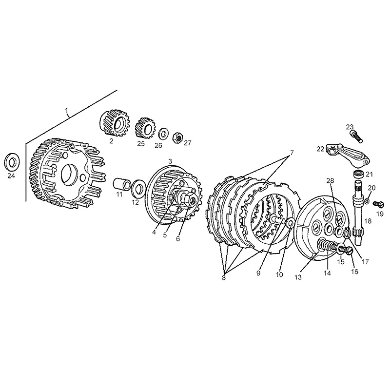 Piaggio Group Sprängskiss - Koppling (EBE050)