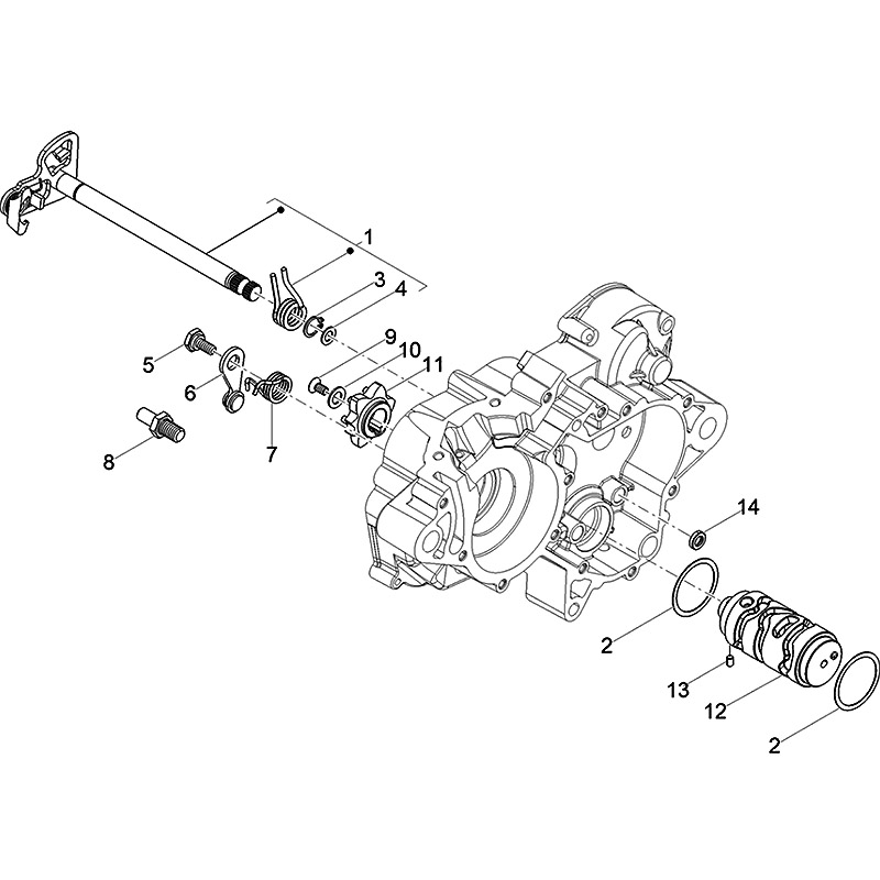 Piaggio Group Sprängskiss - Växelväljare (D50B0) - Euro4